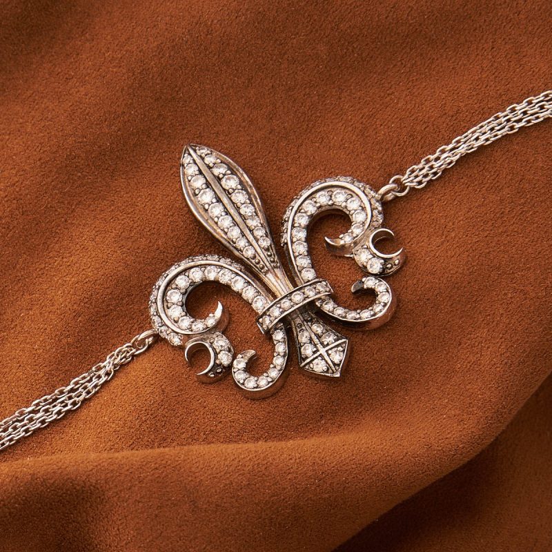 FLEUR DE LİS 925 AYAR GÜMÜŞ SWAROVSKİ TAŞ