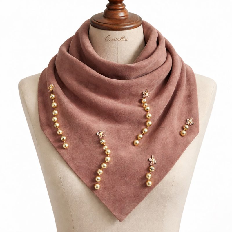 Fular Gold Çiçek Aksesuar