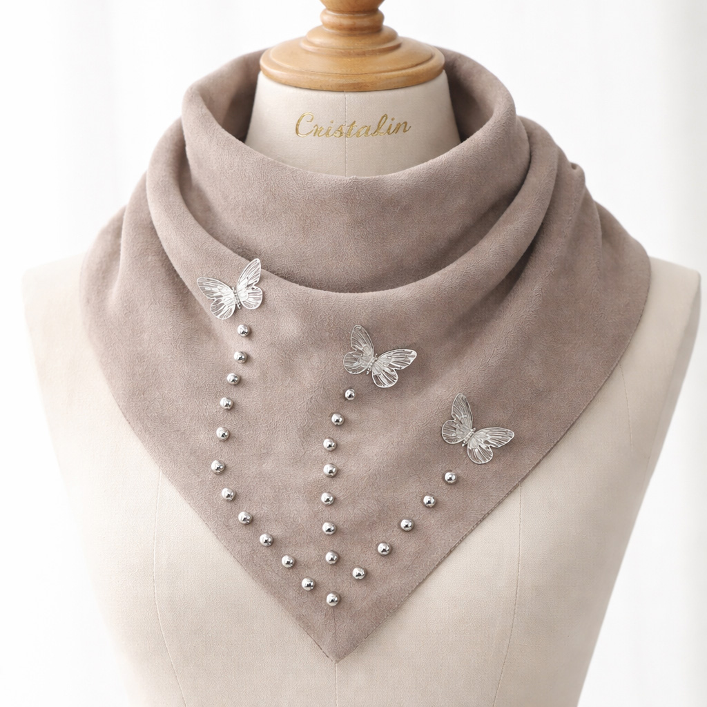 Fular Füme Kelebek Aksesuar