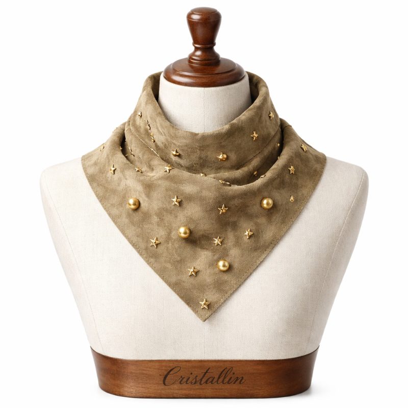 Fular vizon güderi  gold aksesuar